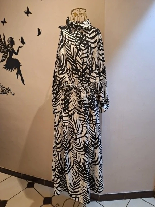 Robe longue graphique noire & blanche